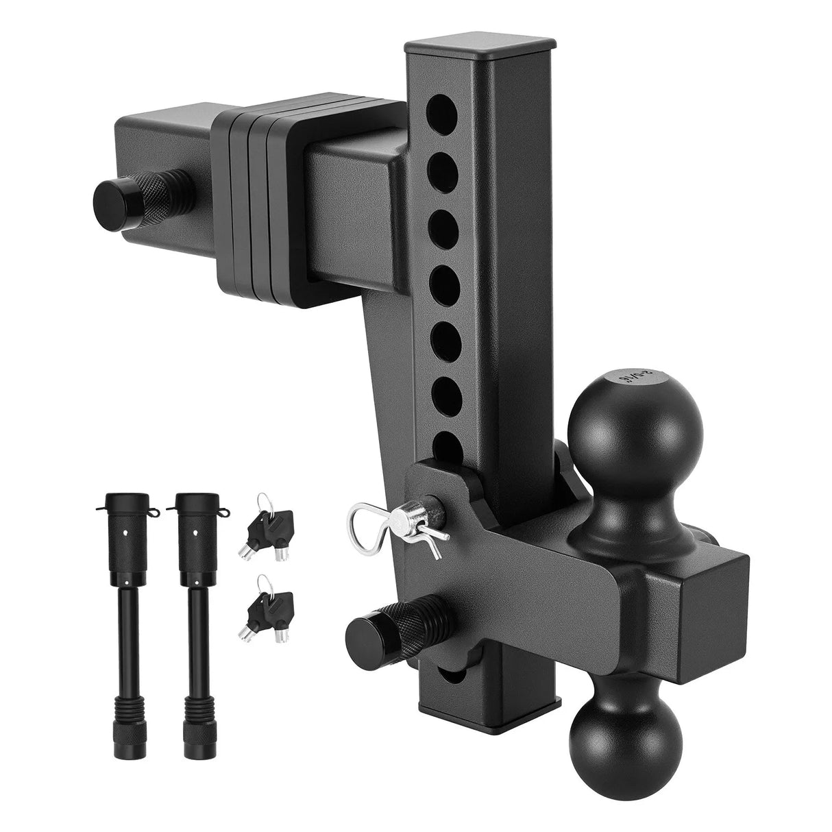 Adjustable Trailer Hitch – 2.5" Receiver, Dual Ball 2" & 2-5/16", 28,000 lb, 8" Drop