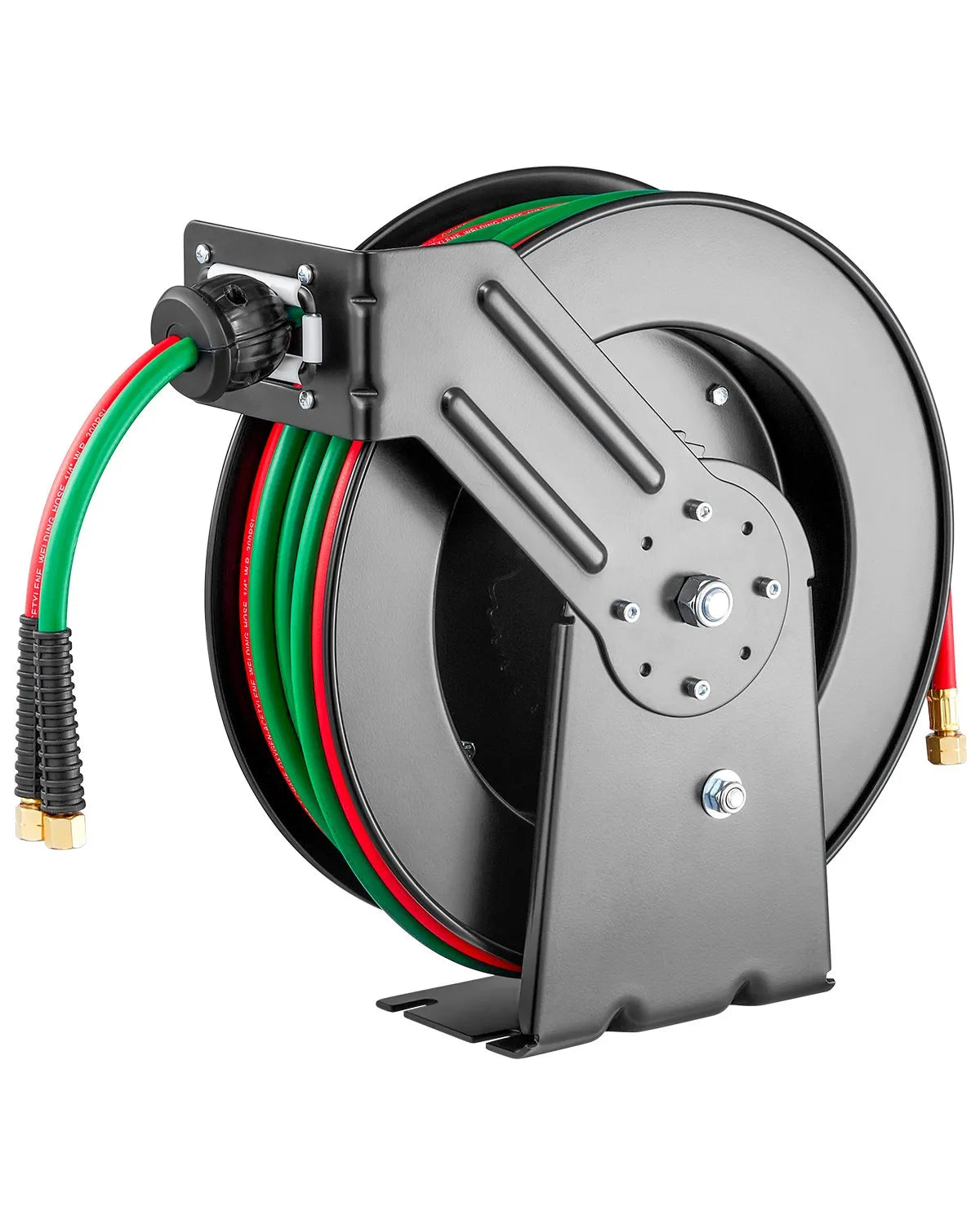 VEVOR Retractable Welding Hose Reel | 1/4" Twin Oxygen & Acetylene Hose | Auto Rewind | 50 ft & 100 ft