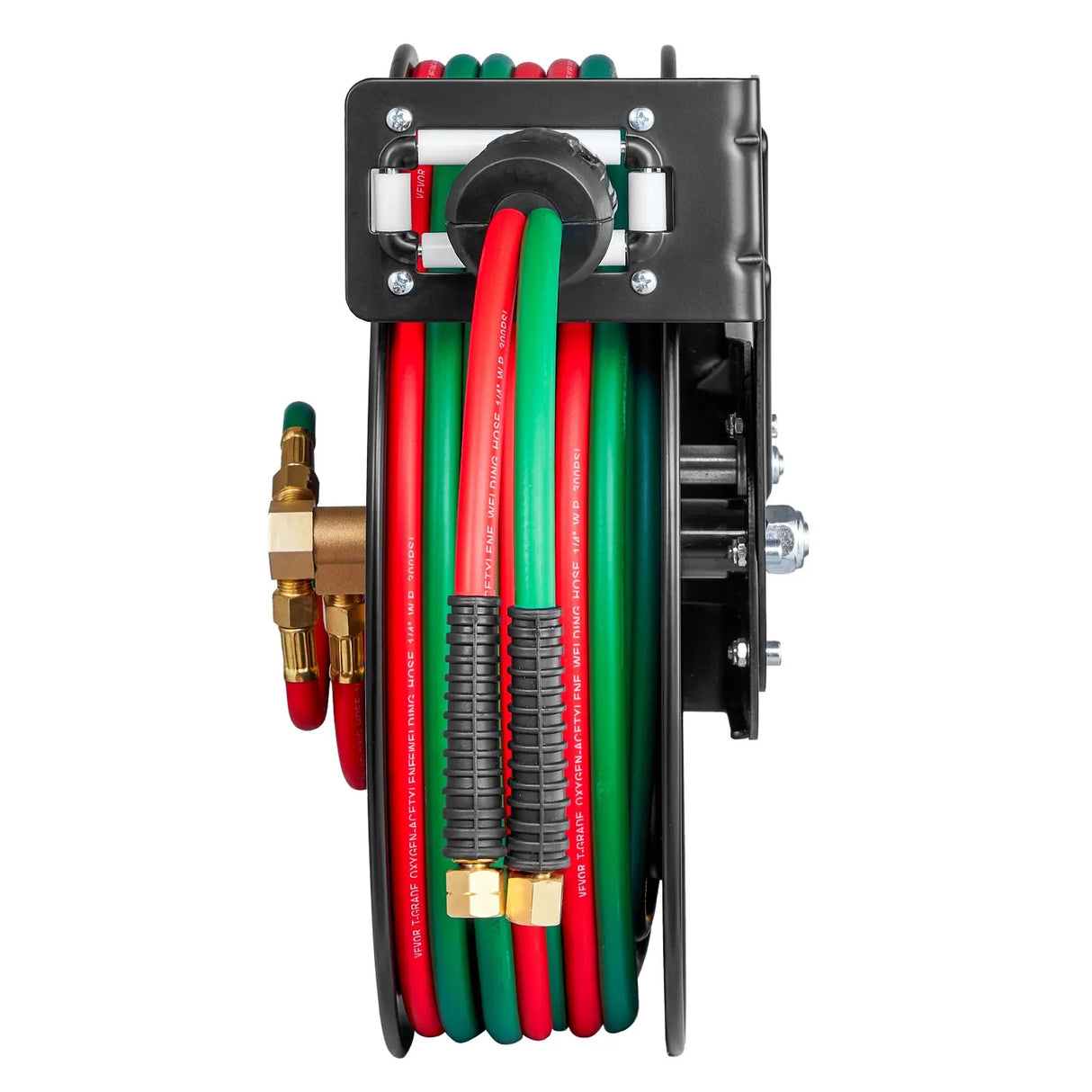 VEVOR Retractable Welding Hose Reel | 1/4" Twin Oxygen & Acetylene Hose | Auto Rewind | 50 ft & 100 ft