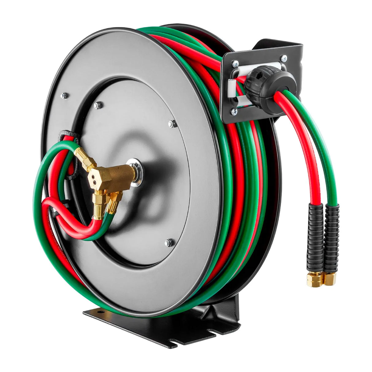 VEVOR Retractable Welding Hose Reel | 1/4" Twin Oxygen & Acetylene Hose | Auto Rewind | 50 ft & 100 ft