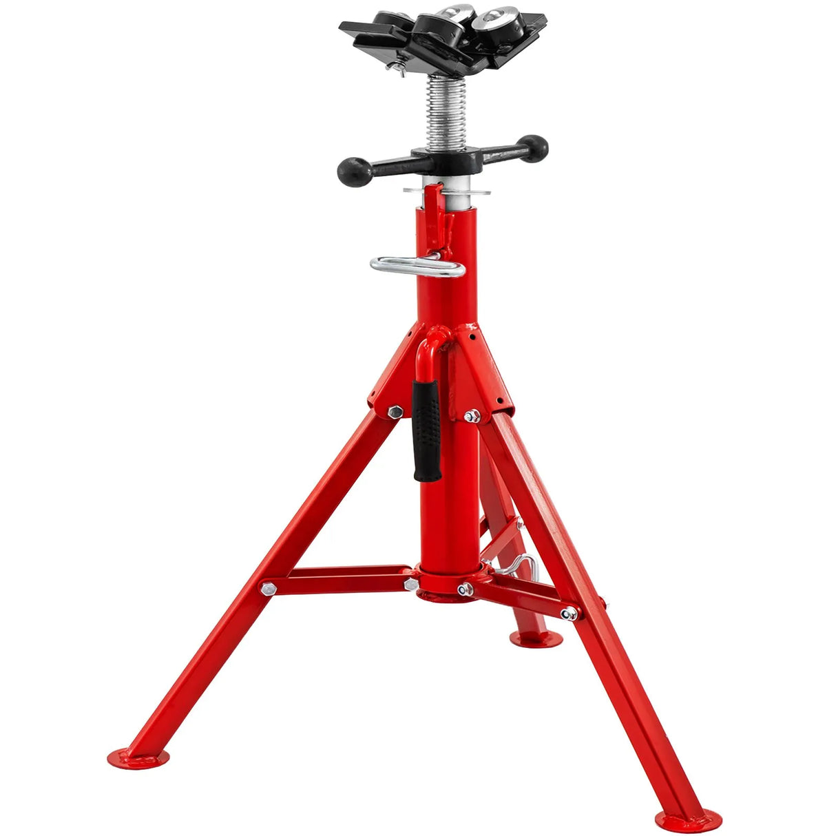 1,500 lb Adjustable Welding Pipe Stand with 4-Ball Transfer V-Head – 28"–52"