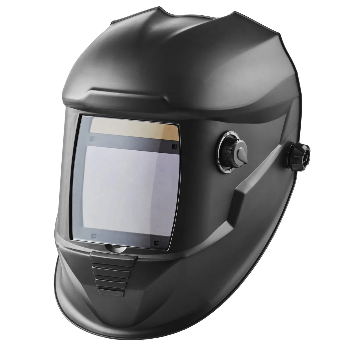 VEVOR Auto-Darkening Welding Helmet – True Color, Solar Powered, 4 Arc Sensors, Matte Black