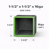 1-1/2’’ x 1-1/2’’ 16ga (0.065’’) Square Steel Tubing – Cut to Length – Free Shipping - 1-1/2 x 1-1/2