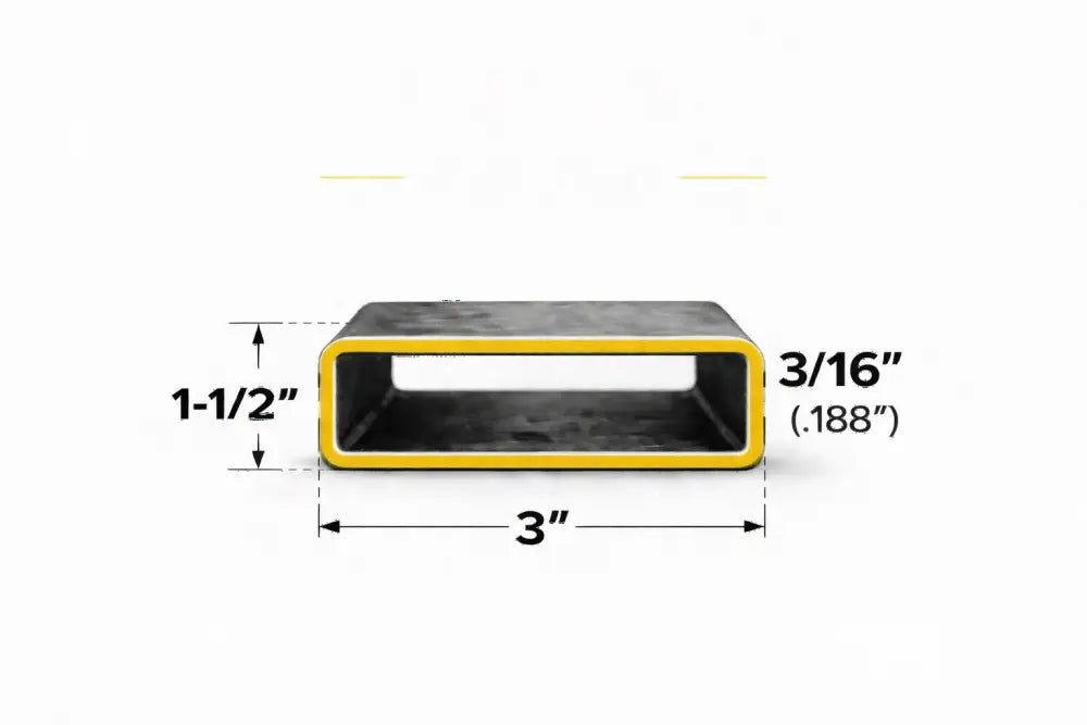 1-1/2’’ x 3’’ 3/16’’ Rectangle Steel Tubing – Select Length - 1-1/2 x 3