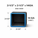 2-1/2’’ x 2-1/2’’ 14ga Square Steel Tubing – Select Length - 2-1/2 x 2-1/2