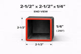 2-1/2’’ x 2-1/2’’ 1/4’’ Square Steel Tubing – Select Length - 2-1/2 x 2-1/2