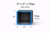 2’’ x 2’’ x 14ga (0.083’’) Square Steel Tubing – Select Length - 2 x 2
