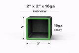 2’’ x 2’’ x 16ga (0.065’’) Square Steel Tubing – Select Length - 2 x 2