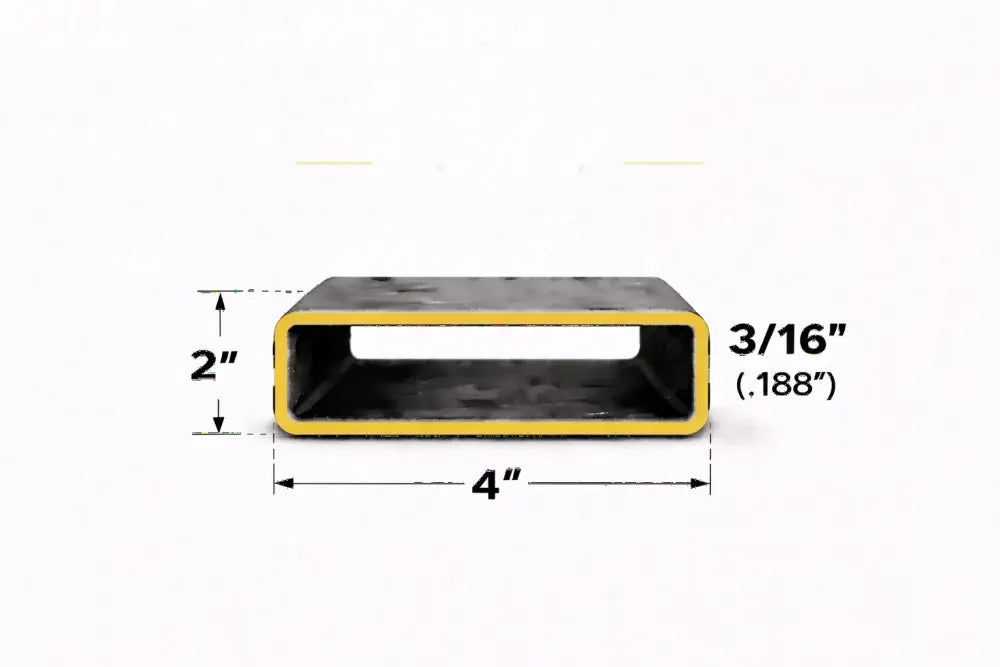 2’’ x 4’’ 3/16’’ Rectangle Steel Tubing – Select Length - 2 x 4