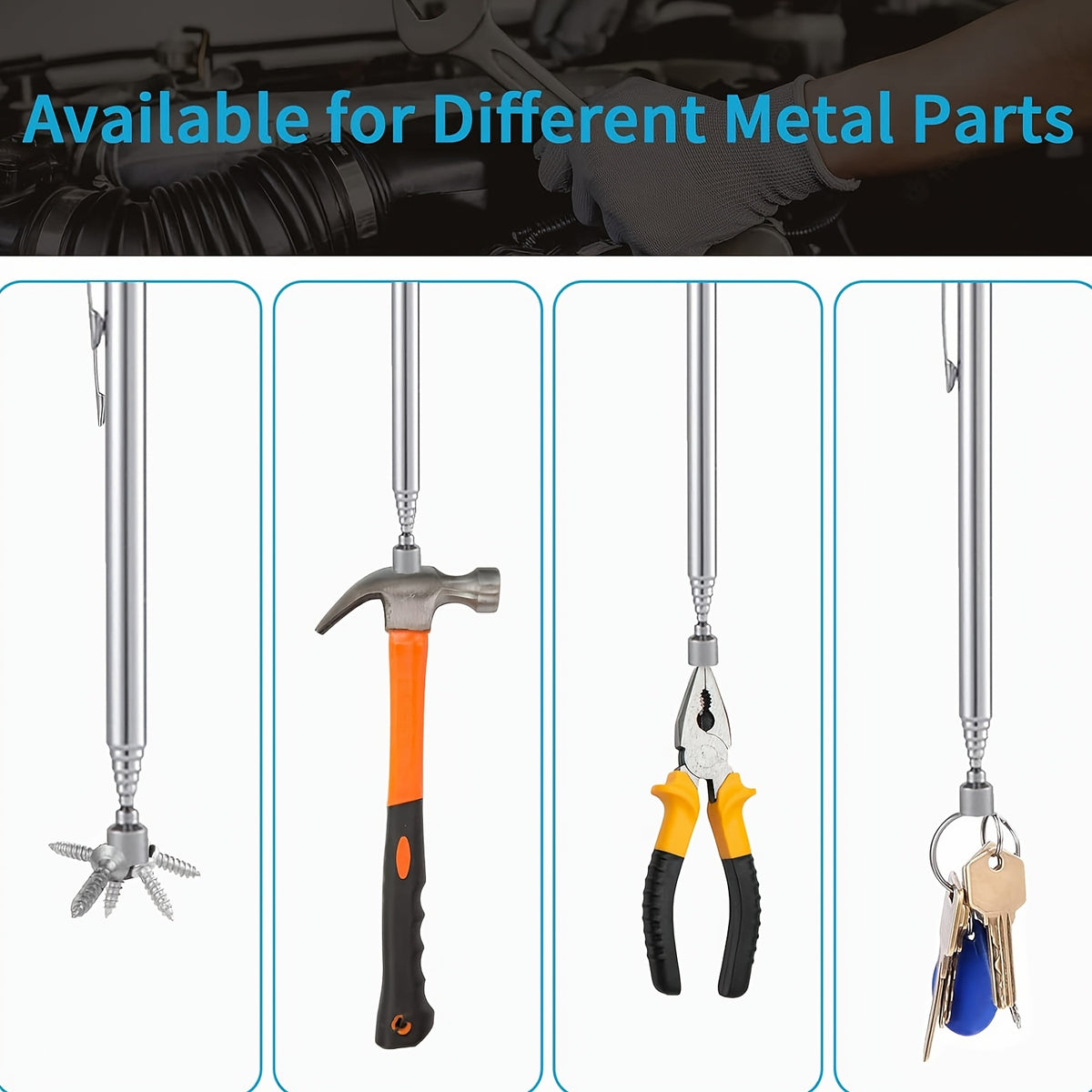 Telescopic Magnetic Pickup Tool Retractable Grabber Stick