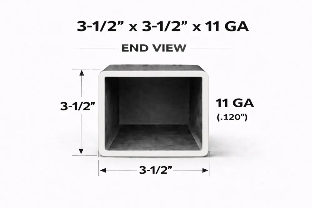 3-1/2’’ x 3-1/2’’ 11ga Square Steel Tubing – Select Length - 3-1/2 x 3-1/2