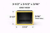 3-1/2’’ x 3-1/2’’ 3/16’’ Square Steel Tubing – Select Length - 3-1/2 x 3-1/2