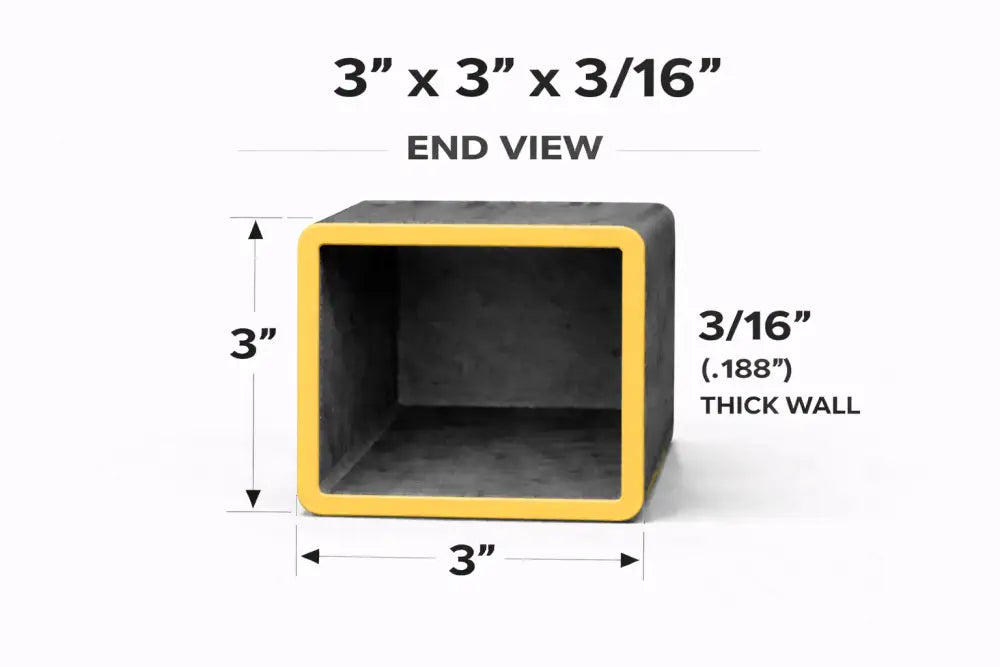 3’’ x 3’’ 3/16’’ Square Steel Tubing – Select Length - 3 x 3