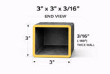 3’’ x 3’’ 3/16’’ Square Steel Tubing – Select Length - 3 x 3