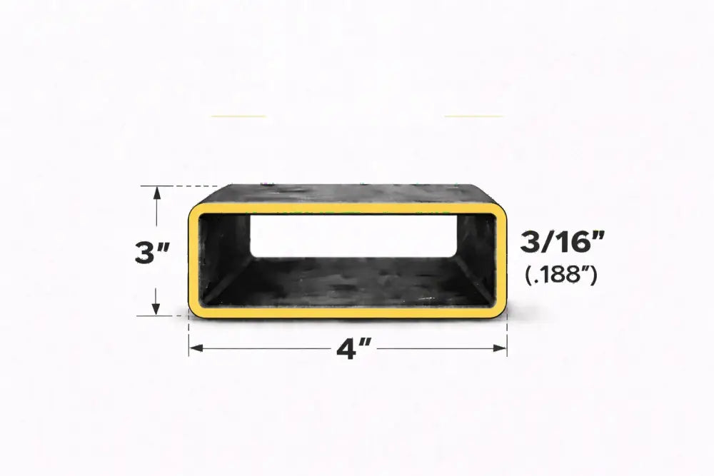 3’’ x 4’’ 3/16’’ Rectangle Steel Tubing – Select Length - 3 x 4