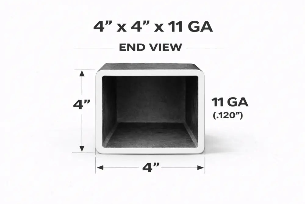 4’’ x 4’’ 11ga Square Steel Tubing – Select Length - 4 x 4