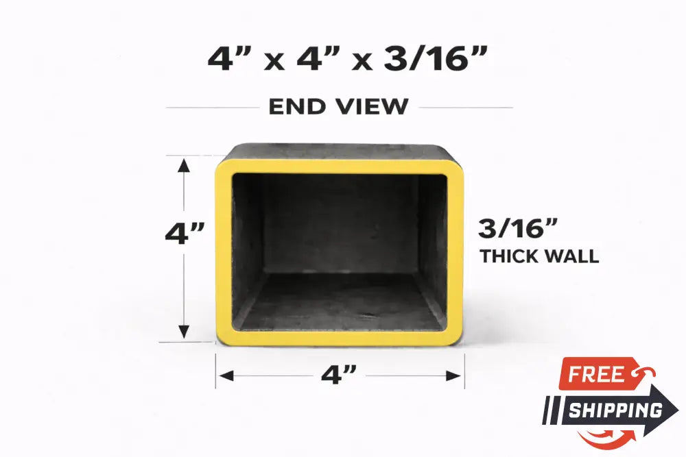 4’’ x 4’’ 3/16’’ Square Steel Tubing – Select Length - 4 x 4