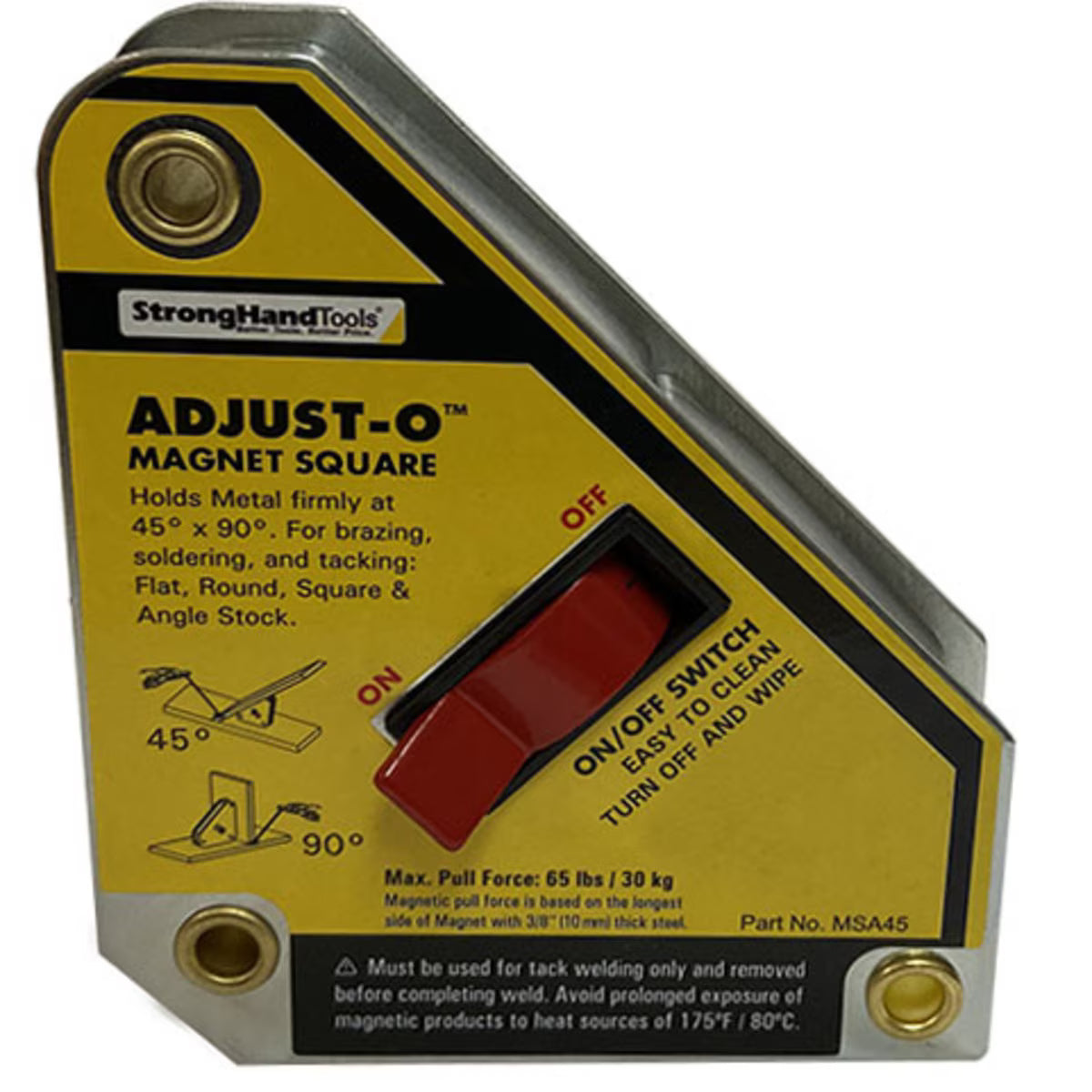 Strong Hand® Adjust-O™ On/Off Magnet Square – Switchable Magnetic Welding Holder (Standard Size)