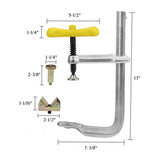 Strong Hand Tools 4-in-1 Clamp Kit – 1" x 8-1/2" Opening | Multi-Purpose Welding Clamp