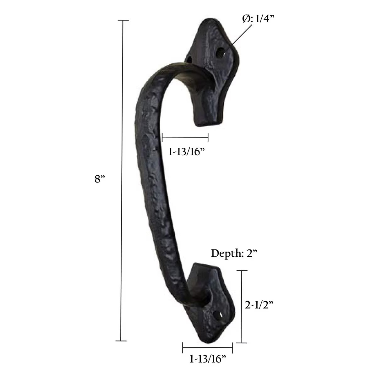 8" Cast Iron Door & Gate Handle – Heavy Duty Rustic Pull Handle