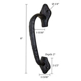 8" Cast Iron Door & Gate Handle – Heavy Duty Rustic Pull Handle