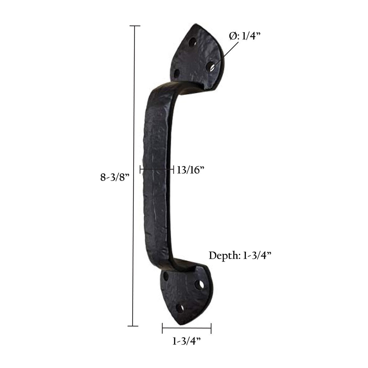 8" Cast Iron Spade Door & Gate Handle – Heavy Duty Rustic Pull