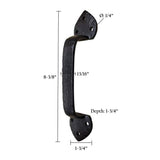 8" Cast Iron Spade Door & Gate Handle – Heavy Duty Rustic Pull