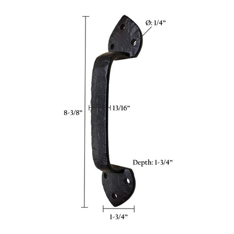 8" Cast Iron Spade Door & Gate Handle – Heavy Duty Rustic Pull