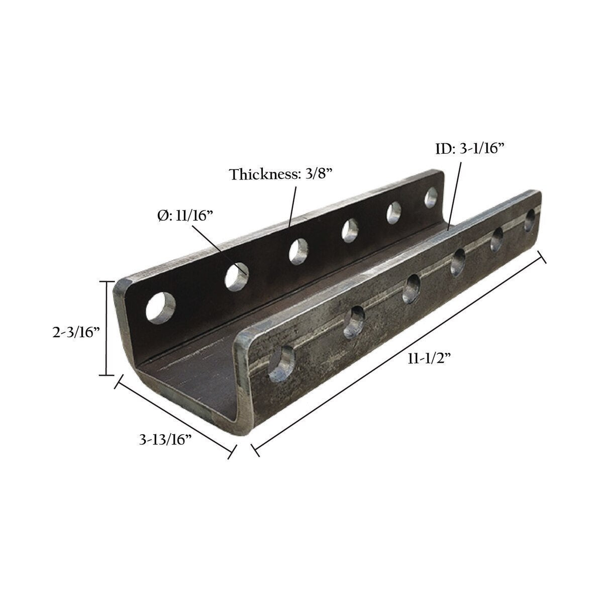 6-Hole Adjustable Trailer Coupler Channel – Weld-On