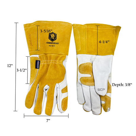 Premium Reinforced Palm MIG Welding Gloves – Split Cowhide Leather Heat Resistant Welding Gloves