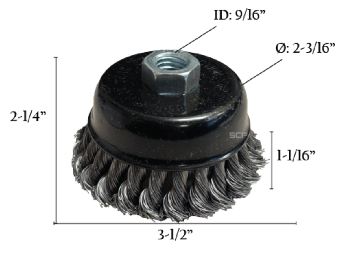 Carbon Steel Twisted Wire Cup Brush – Small Diameter Angle Grinder Wire Brush