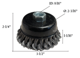 Carbon Steel Twisted Wire Cup Brush – Small Diameter Angle Grinder Wire Brush