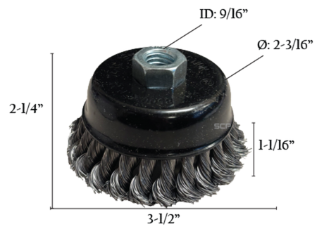 Carbon Steel Twisted Wire Cup Brush – Small Diameter Angle Grinder Wire Brush
