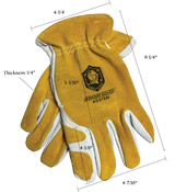 Premium Grain Cowhide Driver Work Gloves – Durable Leather Safety Gloves for Welding, Construction & Farm Work