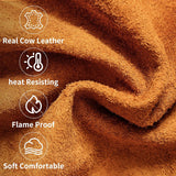 Unisex Leather Welding Sleeves Heat-Resistant Protective Arm Guards Brown