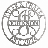Personalized Steel Monogram Sign – Raw Unpainted Steel Product Title