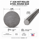 1" Diameter 1018 Cold Rolled Steel Round Bar – Cut to Length