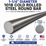 1-1/4" Diameter 1018 Cold Rolled Steel Round Bar – Cut to Length