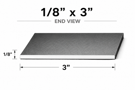 Flat Bar-1/8" x 3" Wide Steel Bar-Select Length