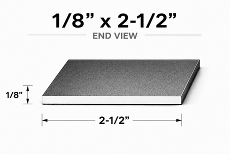 Flat Bar-1/8" x 2-1/2" Wide Steel Bar-Select Length