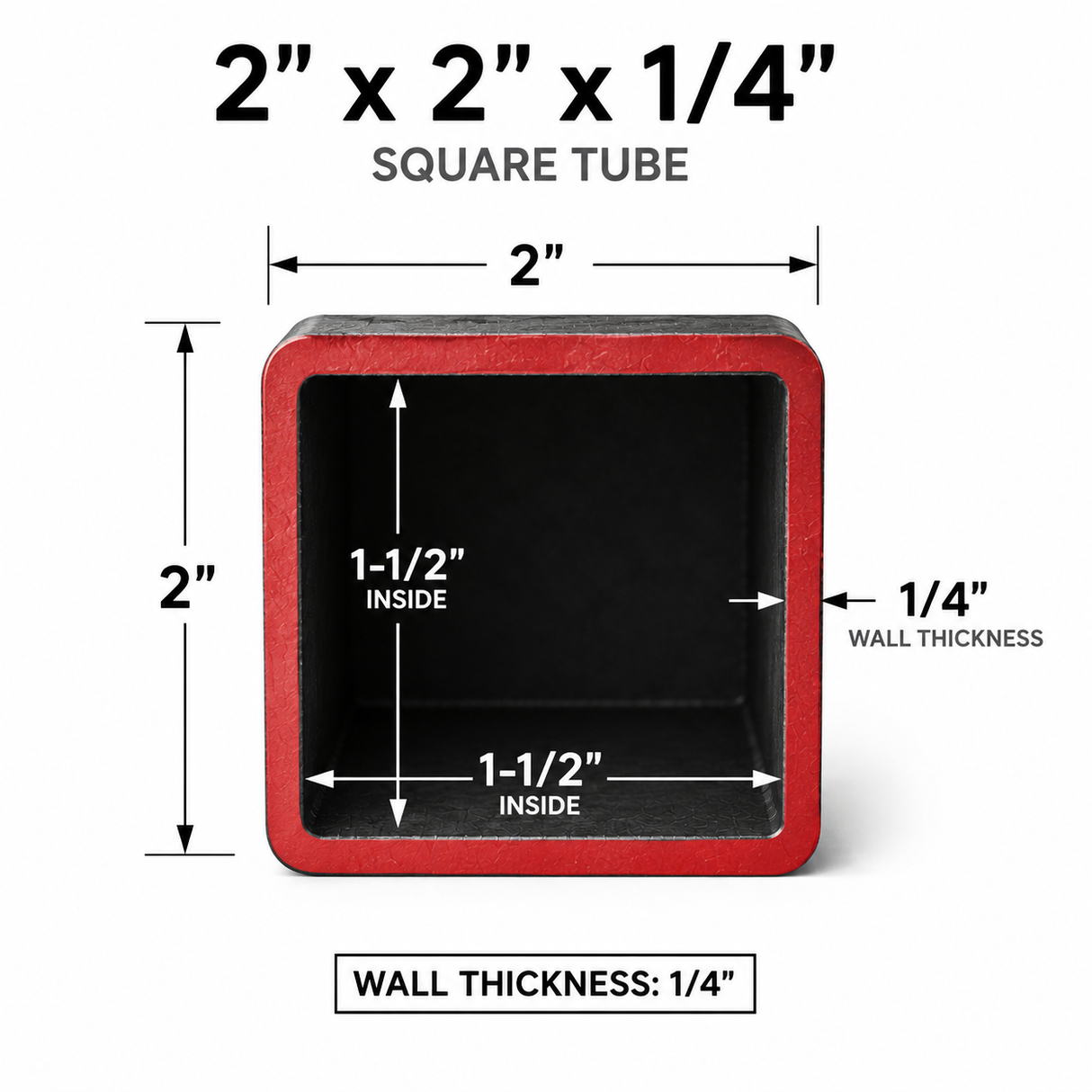 2" x 2" 1/4 (0.250") Carbon Steel Square Tube – Cut to Size