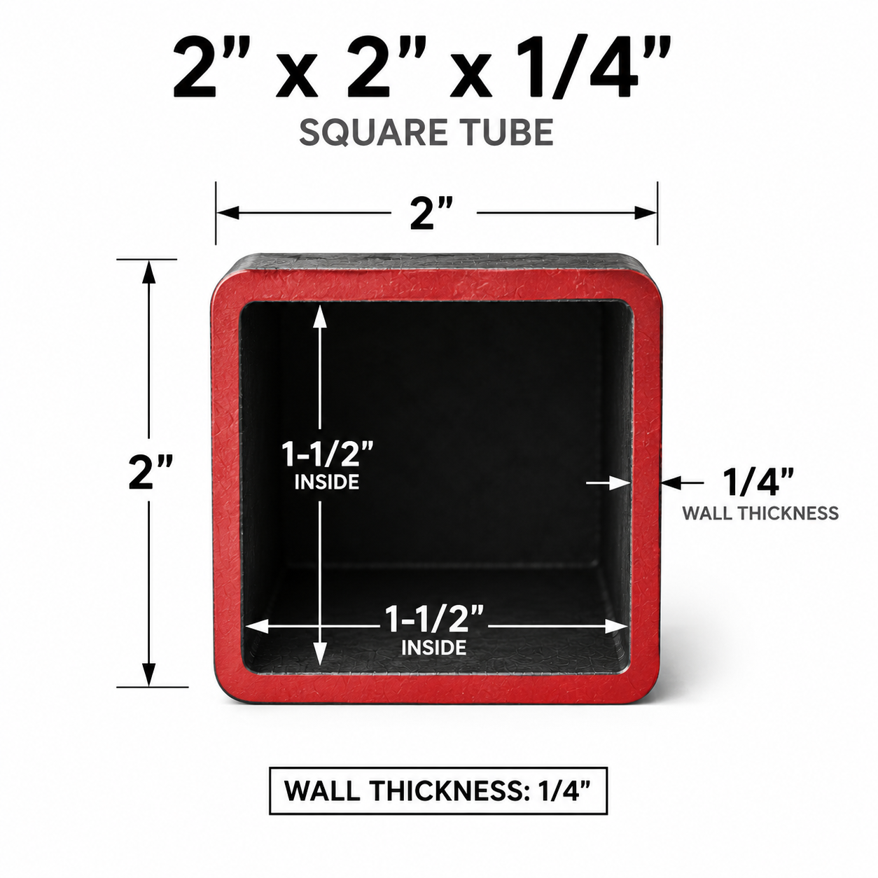2" x 2" 1/4 (0.250") Carbon Steel Square Tube – Cut to Size