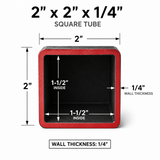 2" x 2" 1/4 (0.250") Carbon Steel Square Tube – Cut to Size