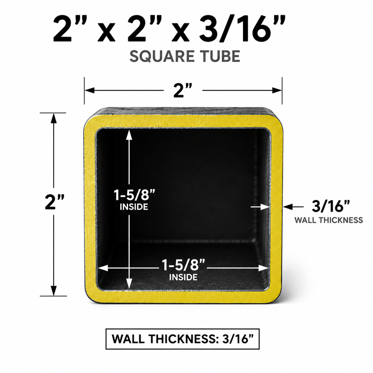 2" x 2" 3/16 (0.188") Carbon Steel Square Tube – Cut to Size