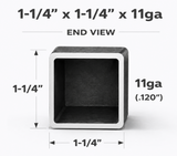 1-1/4" x 1-1/4" 11ga (0.120") Square Steel Tubing – A500/A513 – Select Length