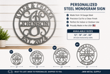 Personalized Steel Monogram Sign – Raw Unpainted Steel Product Title