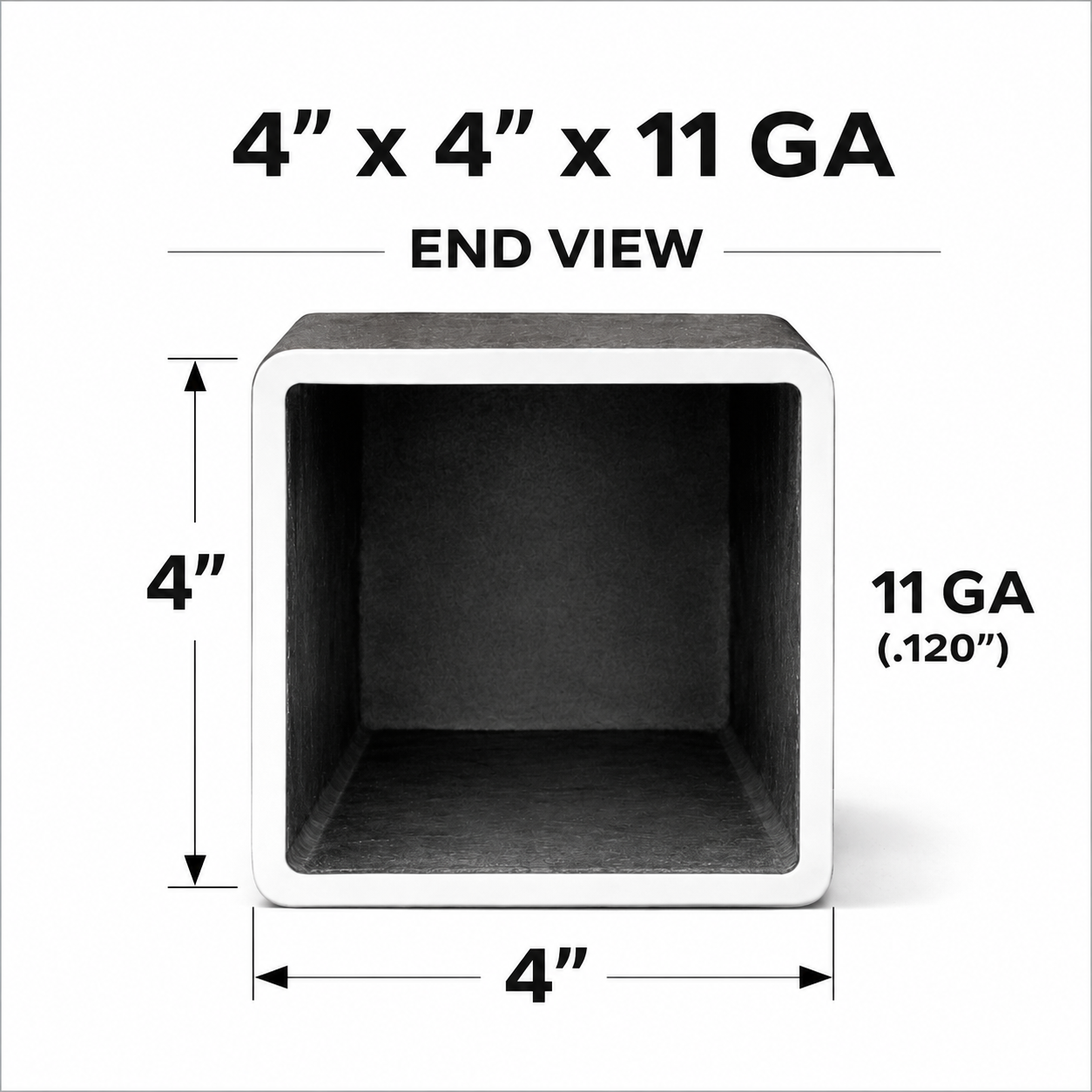 4" x 4" 11ga Square Steel Tubing – Select Length