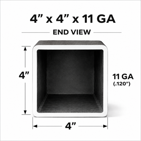 4" x 4" 11ga Square Steel Tubing – Select Length
