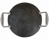 1/4" Steel Pizza Plate with Welded Spring Handles – Pre-Seasoned Cooking Steel for Pizza, Grill & Oven – USA Made Steel