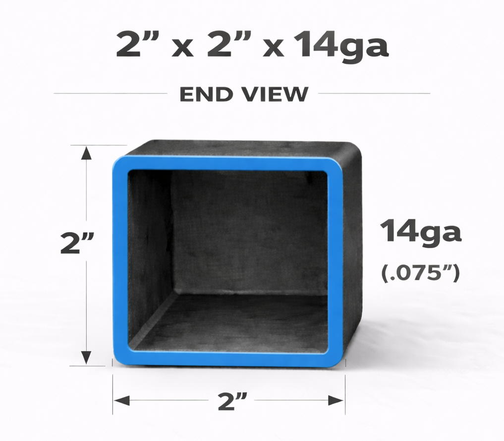 2" x 2" 14ga (0.083") Carbon Steel Square Tube – Cut to Size